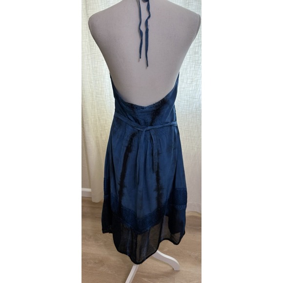 Fashion Terminal Dress Halter Smocked Boho Fairy Festival Embroidered Beachy SM - Picture 3 of 16